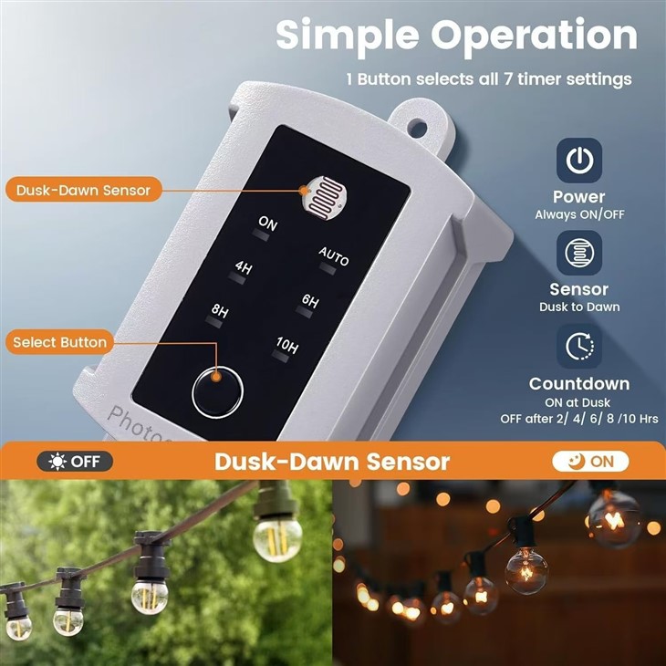 Photocell Power Box Timer